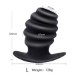 BLACK SILICONE HOLLOW BUTT PLUG LARGE
